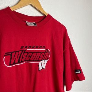 Vintage Puma Wisconsin Badgers Embroidered T Shirt